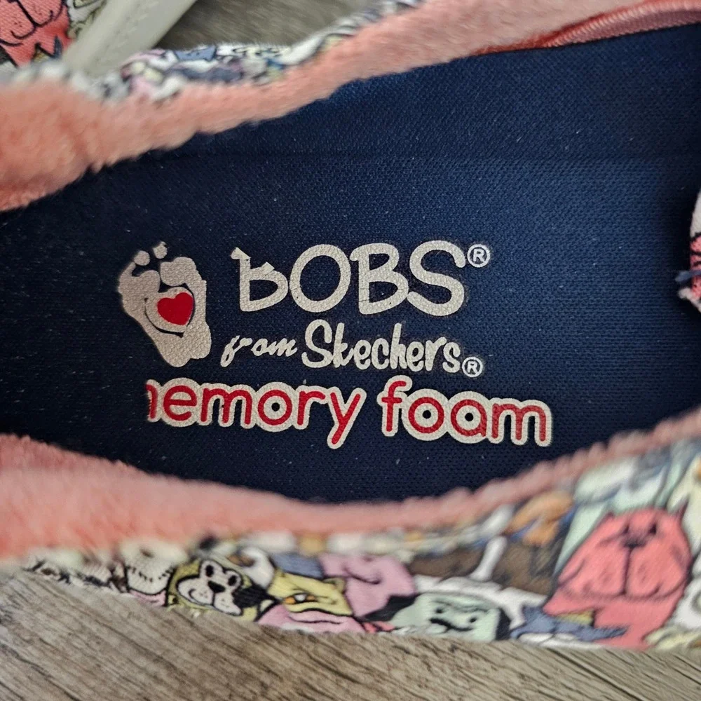 Skechers BOBS Beach Bingo Rovers Rally Women's Dog Print Sneakers Size 9 113036